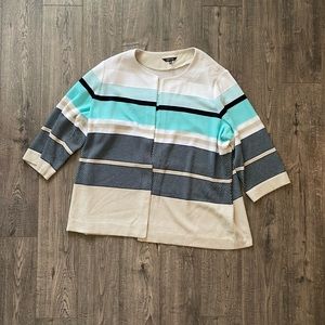 Misook Striped Cardigan